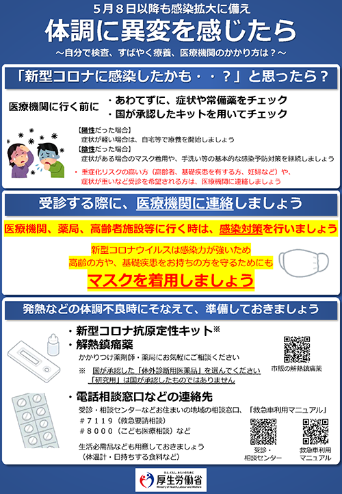 体調に異変を感じたら（厚労省）